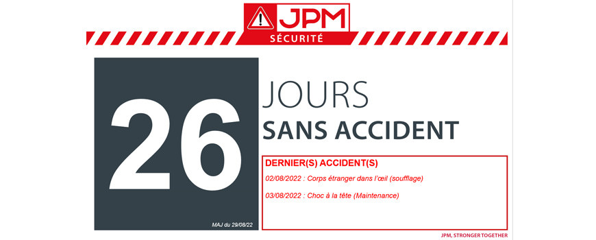 NOMBRE DE JOURS SANS ACCIDENT