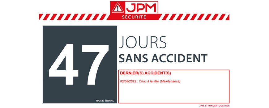 NOMBRE DE JOURS SANS ACCIDENT