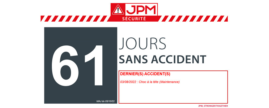 NOMBRE DE JOURS SANS ACCIDENT
