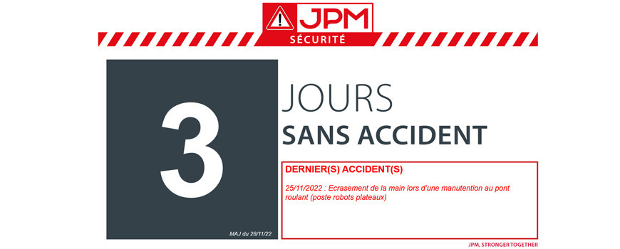 JOURS SANS ACCIDENT