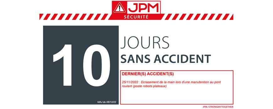 JOURS SANS ACCIDENT