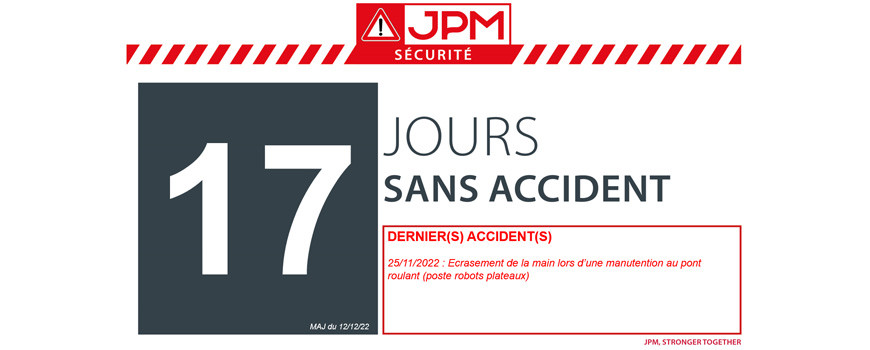 JOURS SANS ACCIDENT