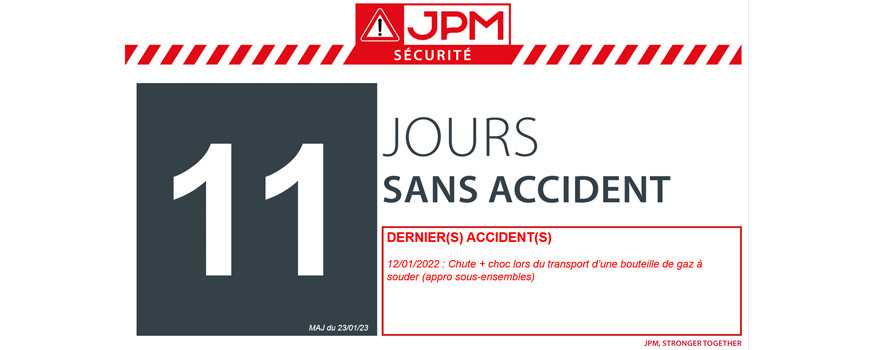 NOMBRE DE JOURS SANS ACCIDENT