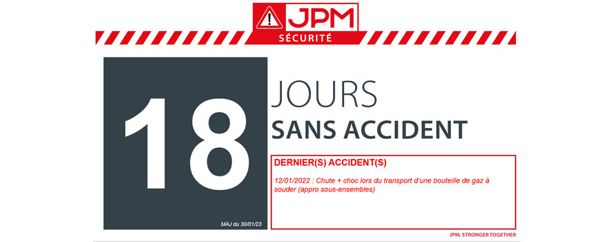 NOMBRE DE JOURS SANS ACCIDENT