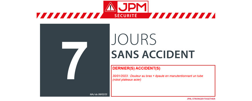 NOMBRE DE JOURS SANS ACCIDENT