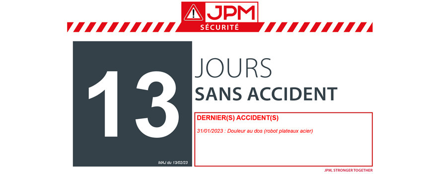 NOMBRE DE JOURS SANS ACCIDENT