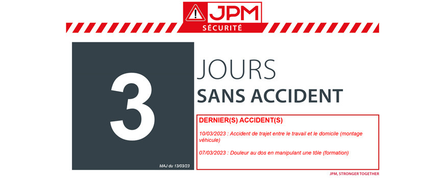 JOURS SANS ACCIDENT