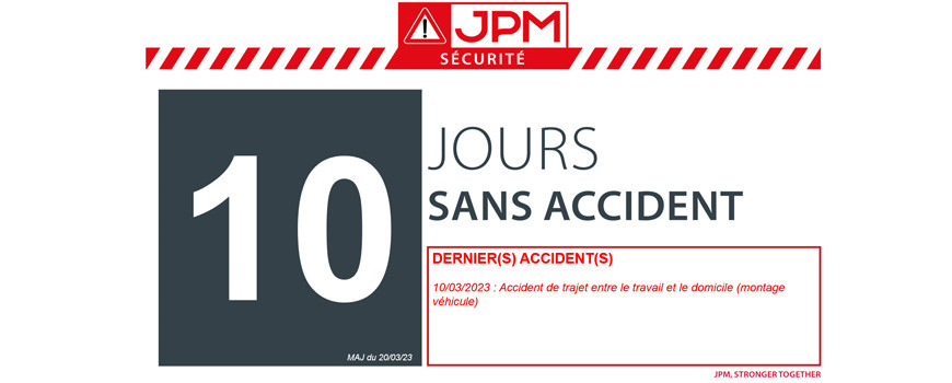 JOURS SANS ACCIDENT