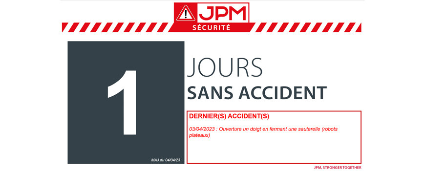 JOURS SANS ACCIDENT