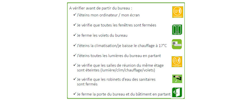 LES ECOGESTES DANS LES BUREAUX