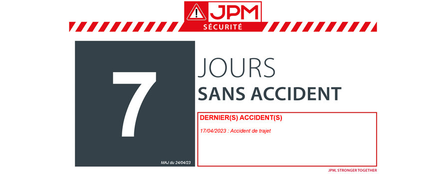 JOURS SANS ACCIDENT