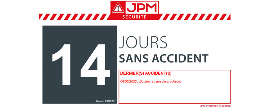 JOURS SANS ACCIDENT
