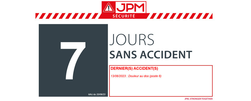 JOURS SANS ACCIDENT