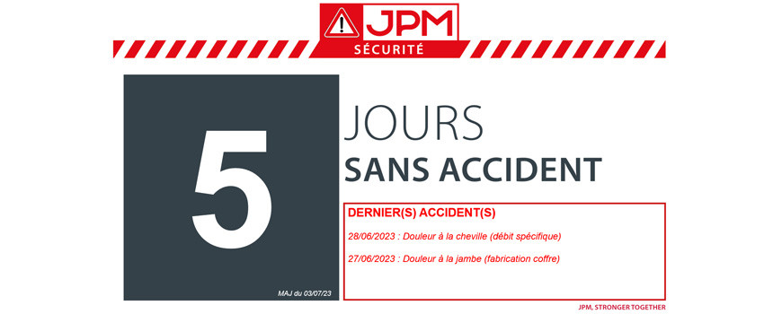 JOURS SANS ACCIDENT