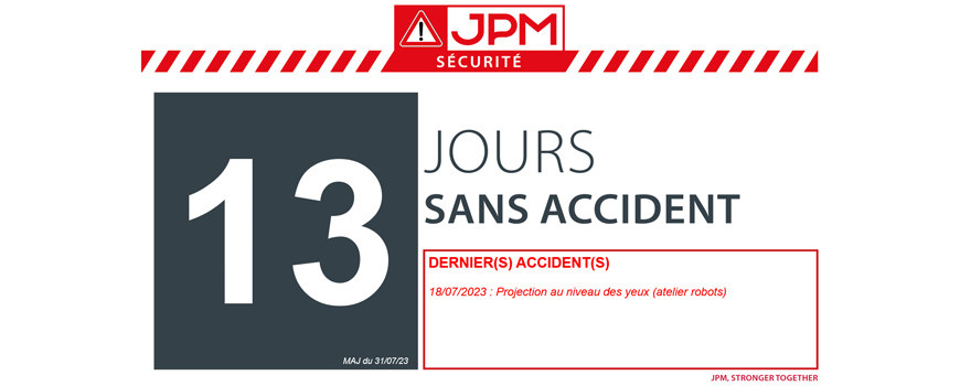 JOURS SANS ACCIDENT