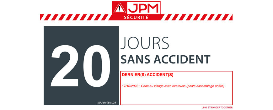 JOURS SANS ACCIDENT