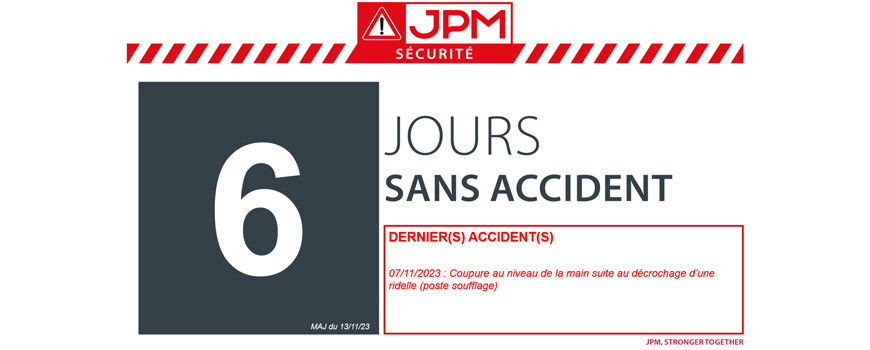JOURS SANS ACCIDENT