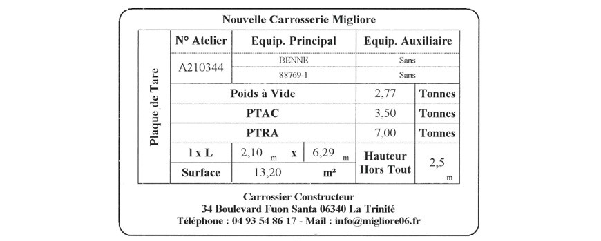 IDENTIFICATION DISTRIBUTEUR SUR LE CAMION