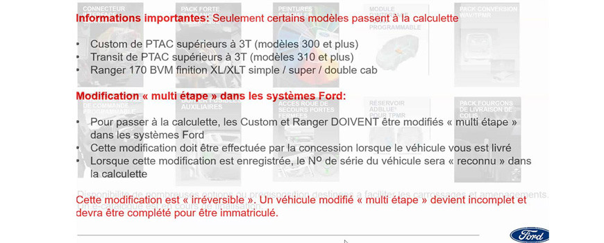 MISE A JOUR DE LA CALCULATRICE FORD